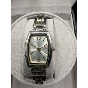 Gold and Silver Tone Ladies Cuff Bangle Style Watch